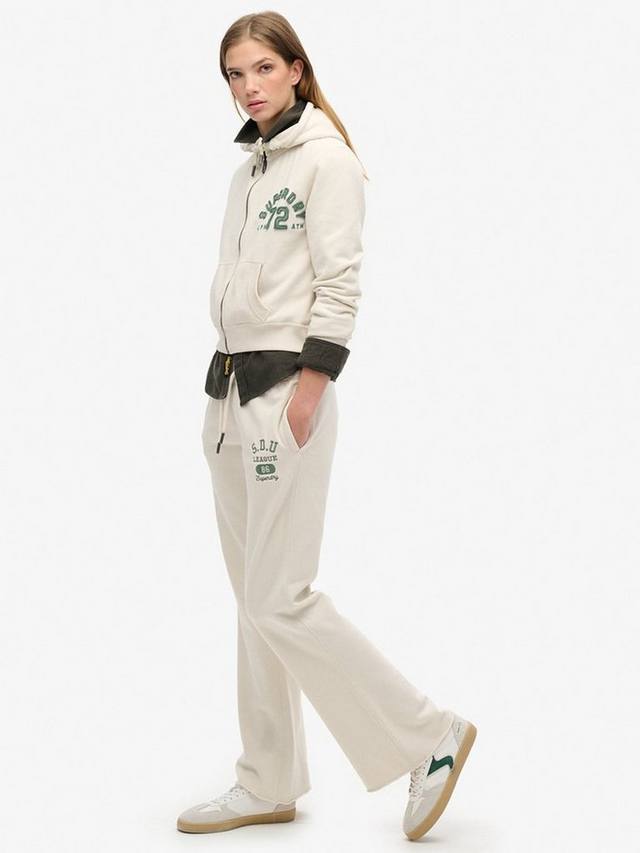 Низкие расклешенные джоггеры Athletic Essentials Superdry, Turtledove Cream — фото 3