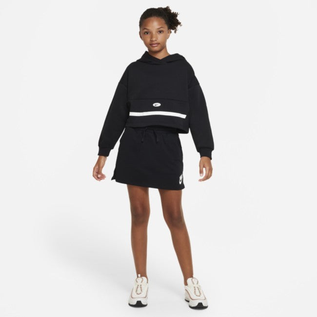 Худи Nike Sportswear Icon Clash для девочек, черная флисовая толстовка с длинными рукавами, GBO211 — фото 4