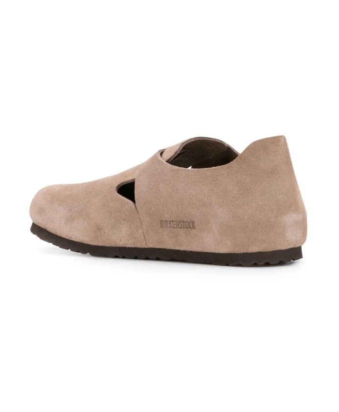 Замшевые туфли бежево-коричневого цвета с пряжкой Birkenstock, бежевый — фото 3