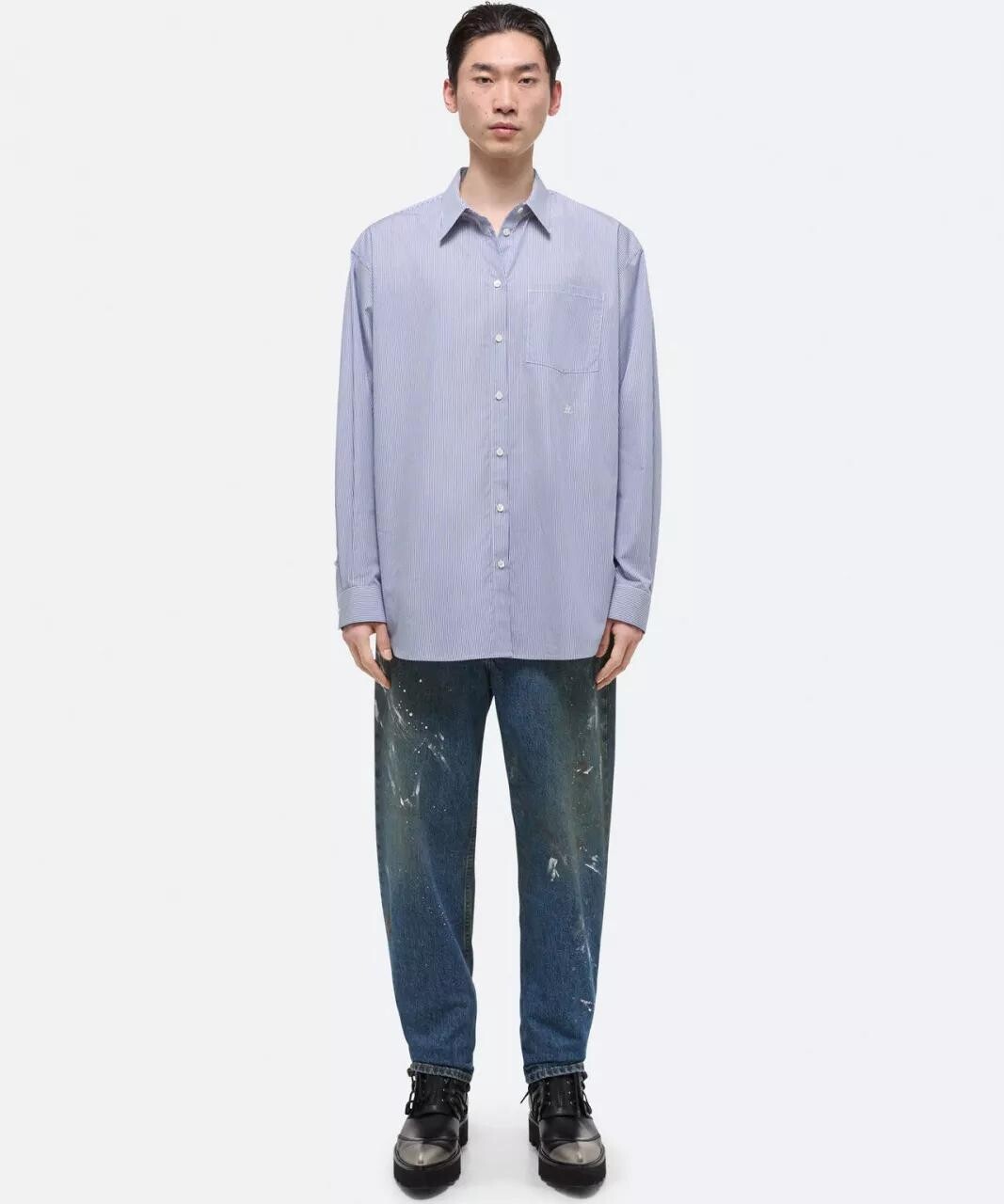 

Полосатая блузка рубашка Helmut Lang, мультиколор