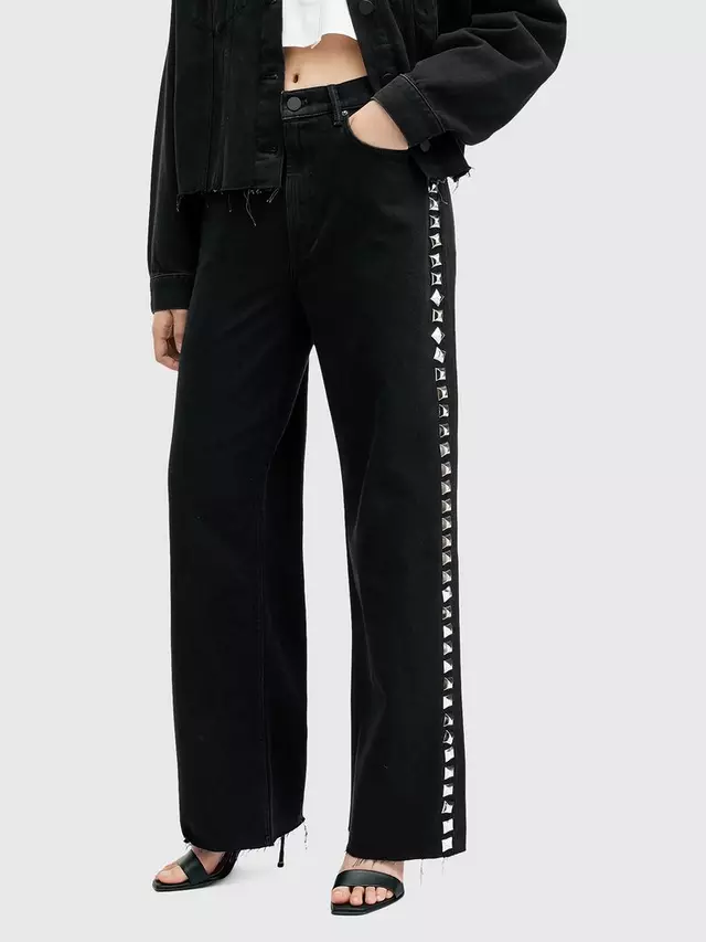 

Джинсы AllSaints Blake Stud Wide Leg, черный