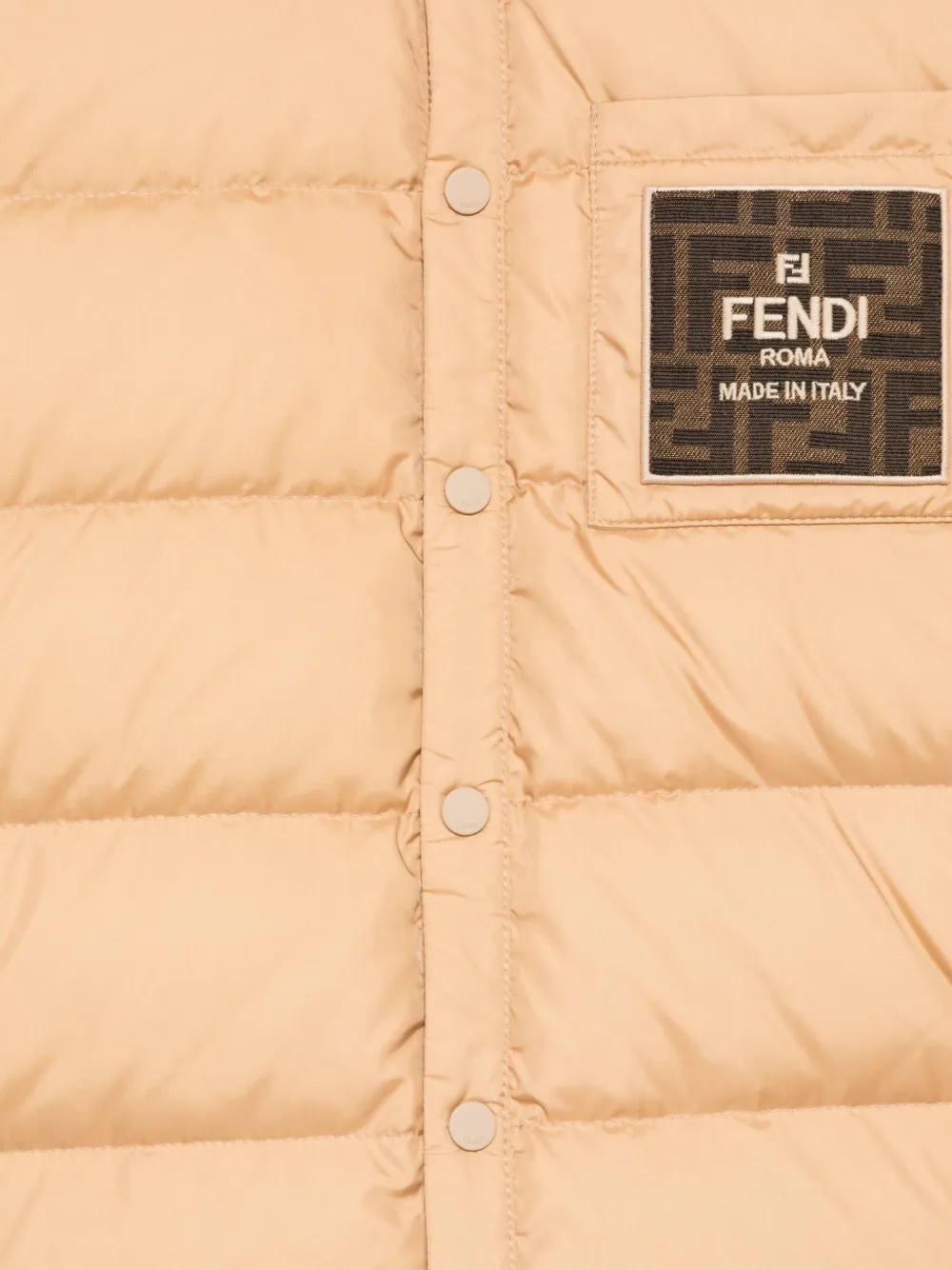 Пуховик с логотипом FF FENDI KIDS, нейтральный — фото 3