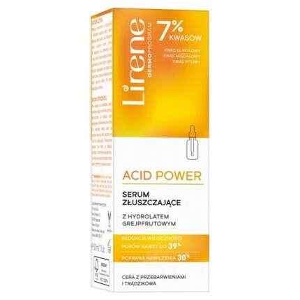 

Lirene Acid Power Отшелушивающая сыворотка с гидролатом грейпфрута 30 мл, New