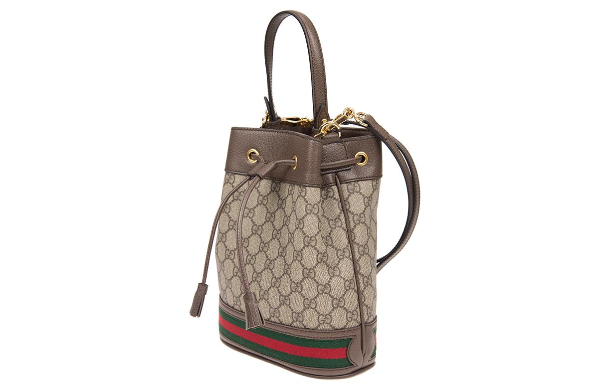 Сумка-ведро GUCCI Ophidia из канваса с кожаной отделкой — фото 2