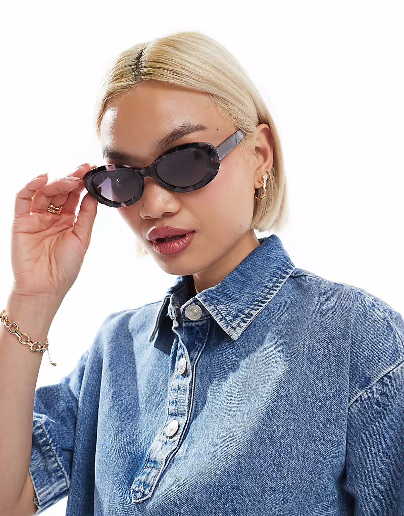 

Солнцезащитные очки ASOS DESIGN из ацетата овальной формы с поляризованными линзами