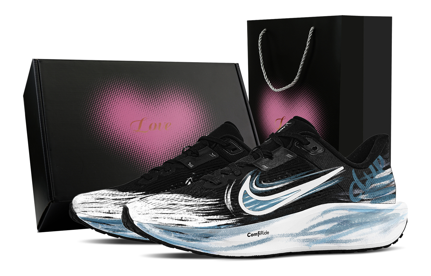 

Nike Кроссовки Quest 6 Rebound Low top Casual Training City Commuting Running Shoes мужские Black White Blue