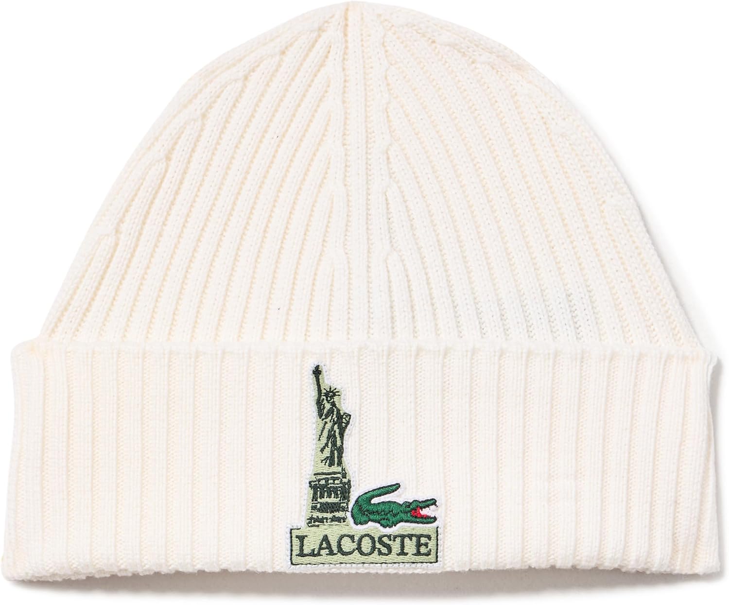 

Lacoste унисекс-взрослая шерстяная шапка New York с значком, White