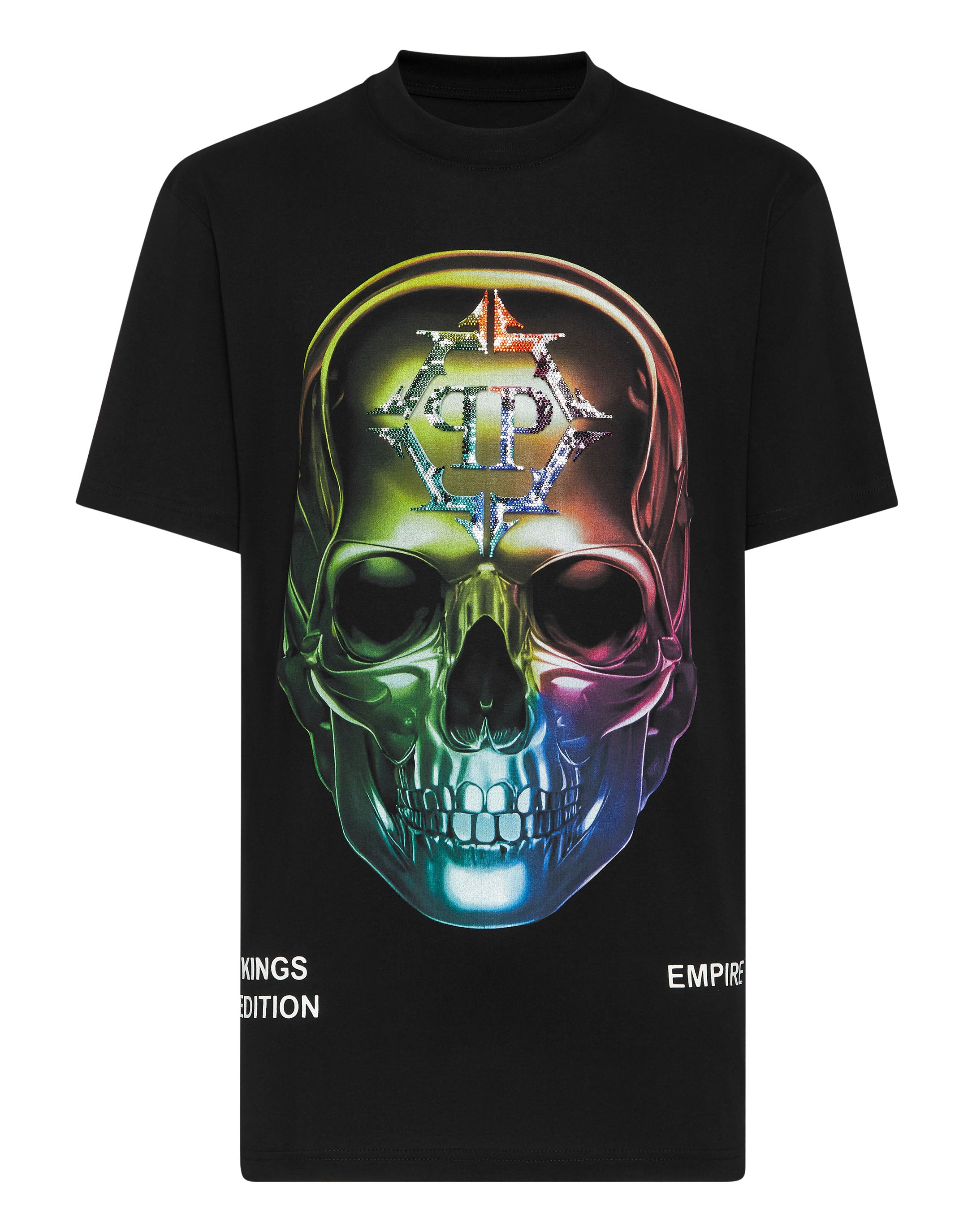 

Футболка с круглым вырезом SS Chrome PHILIPP PLEIN, черный/мультиколор