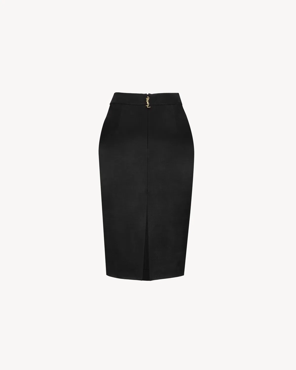 Юбка-карандаш CASSANDRE из стеганого атласа SAINT LAURENT, черный — фото 2