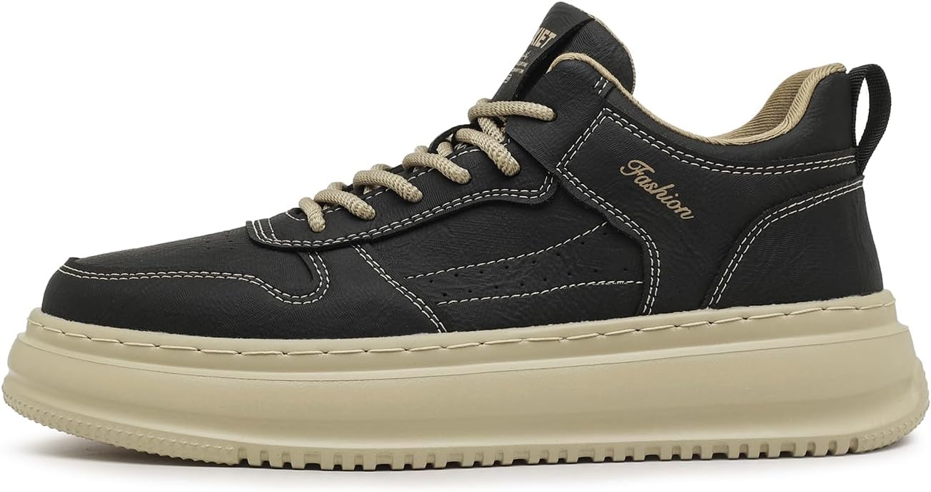 

Мужские кроссовки LHYXU осенне-зимние средней высоты с платформой, для повседневной носки, официальных мероприятий и спорта, черный