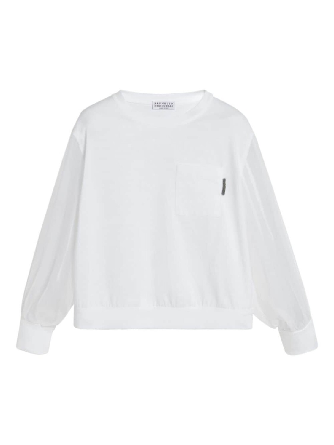 

Brunello Cucinelli Kids толстовка с нагрудным карманом, белый