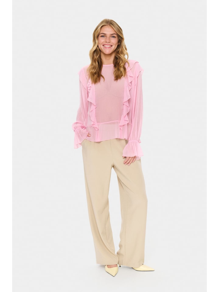 

Блузка с длинными рукавами LabelleSZ, прямого кроя, цвета Розовый нектар. SAINT TROPEZ