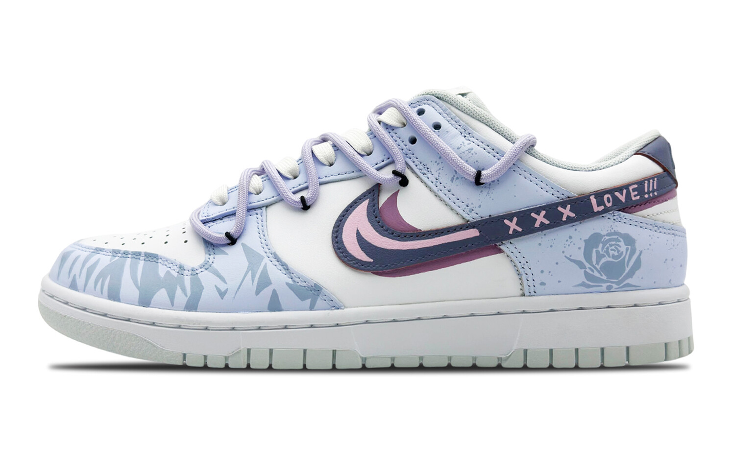

Кроссовки Nike Dunk Skateboarding Shoes Unisex Low-top Blue/White/Pink, розовый
