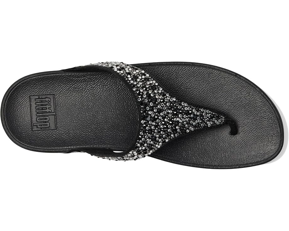 Сандалии FitFlop Lulu Crystal-Mix Toe-Post Sandals, цвет All Black — фото 2