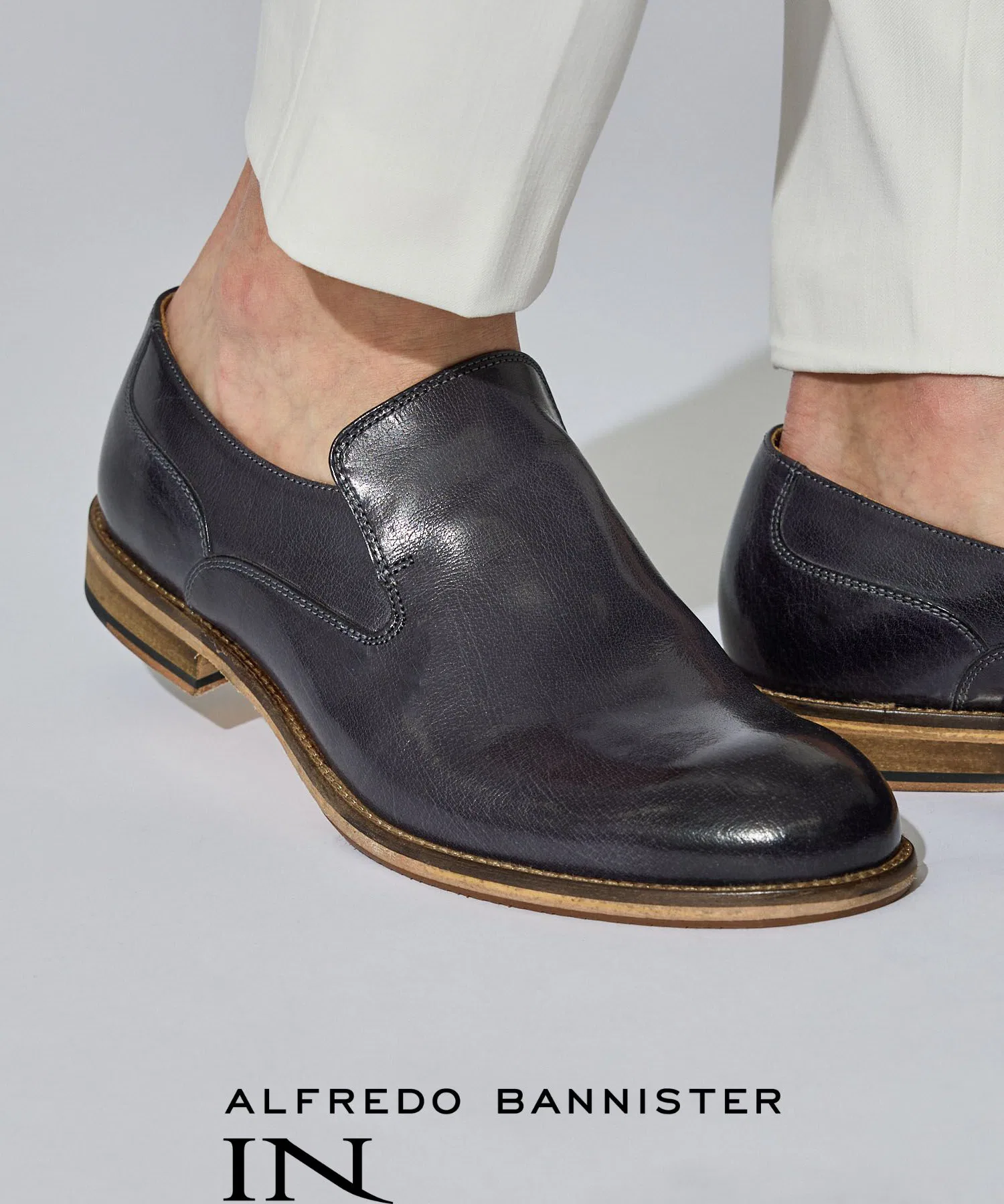 Мужские кожаные слипоны alfredoBANNISTER