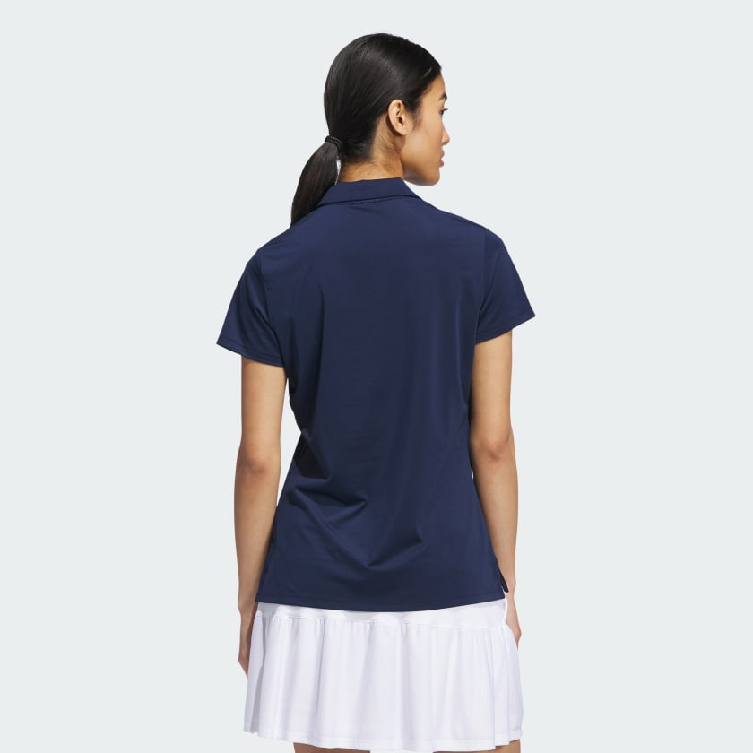Женская поло-рубашка Adidas Ultimate365 с коротким рукавом, однотонная, collegiate navy — фото 2