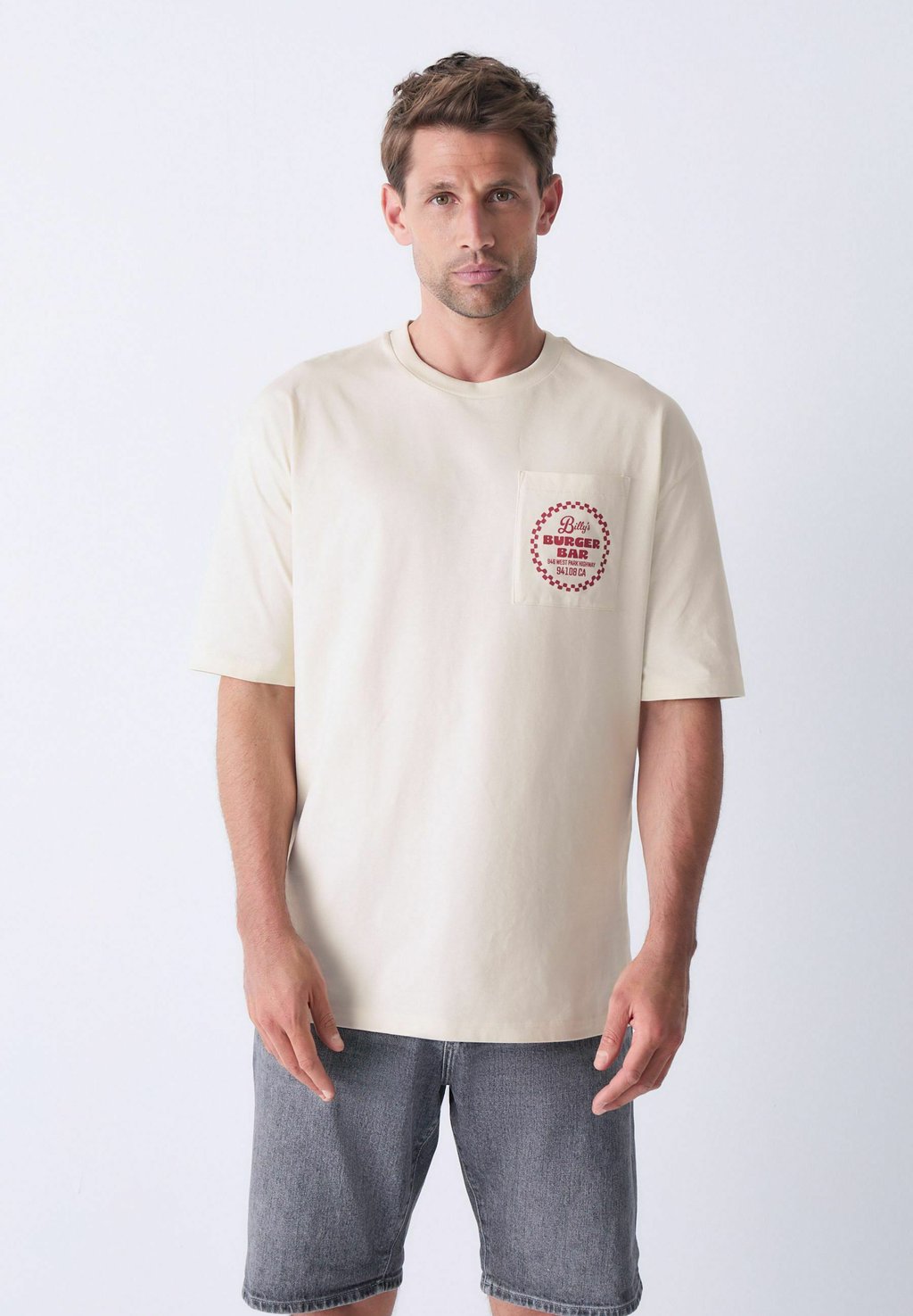 

Футболка с принтом RELAXED FIT GRAPHIC Next, бежевый