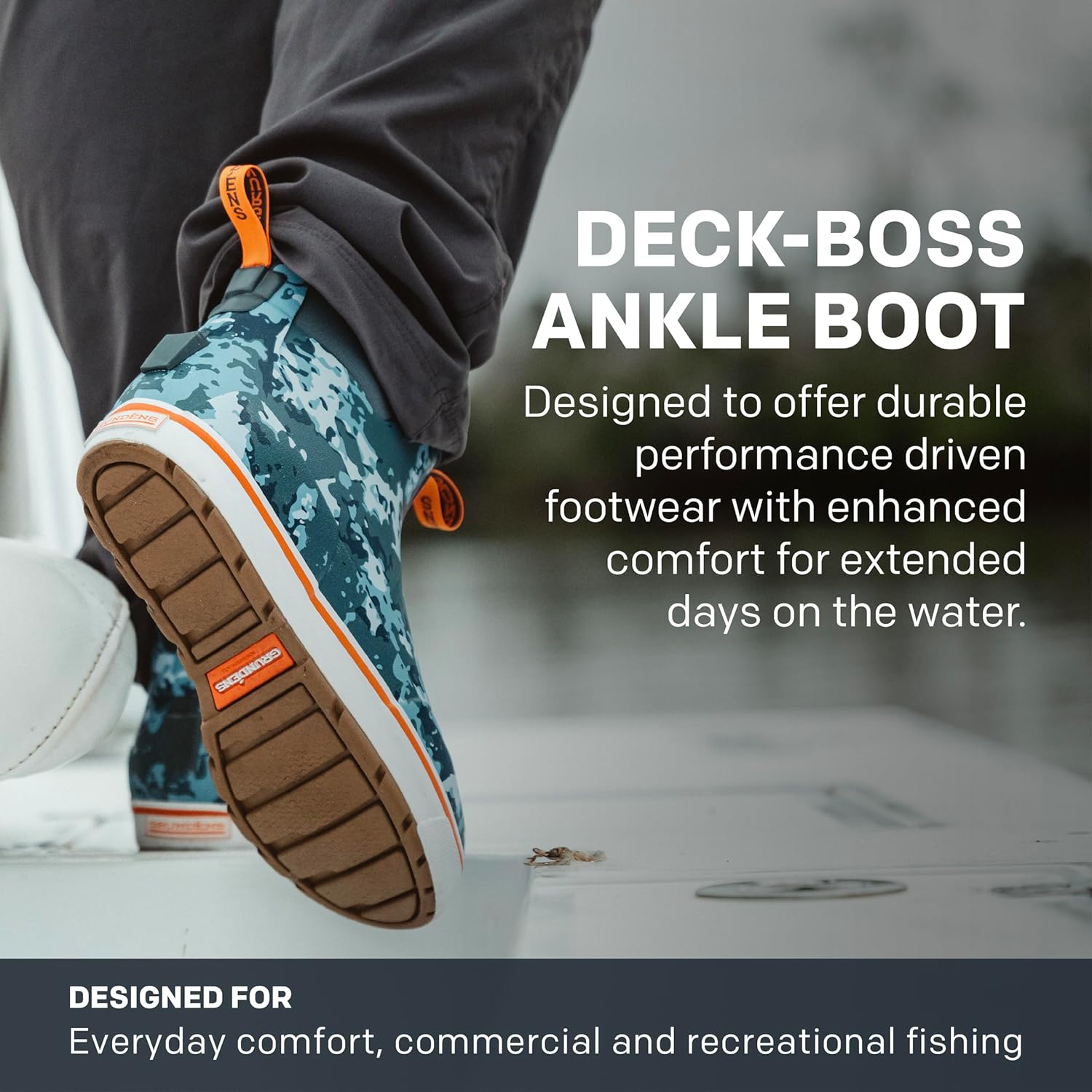 Мужские ботинки Grundens DECK-BOSS, Прочные, водонепроницаемые, Otter — фото 2