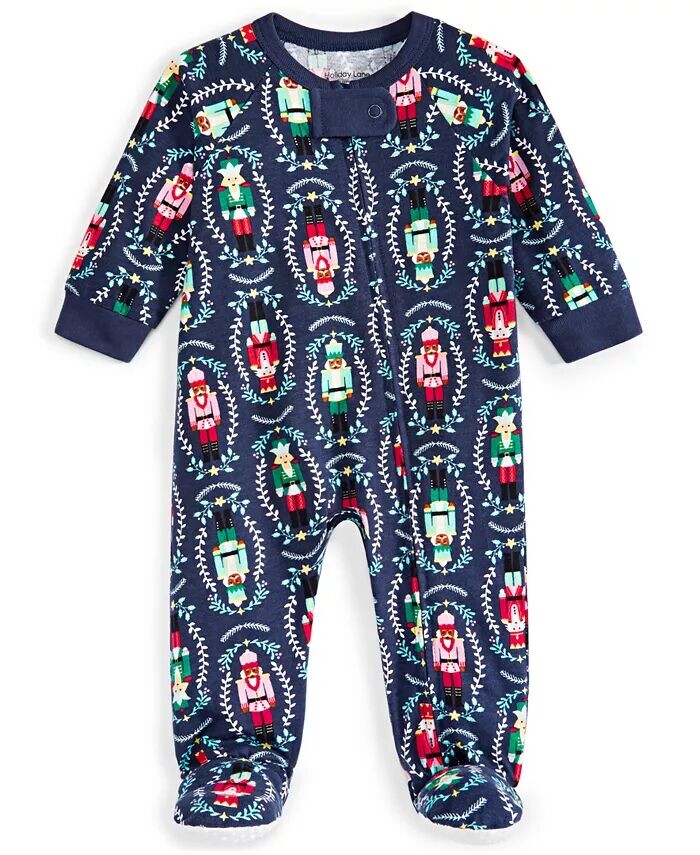 

Хлопковая пижама на ножках для малышей «Щелкунчик» Family Pajamas, синий