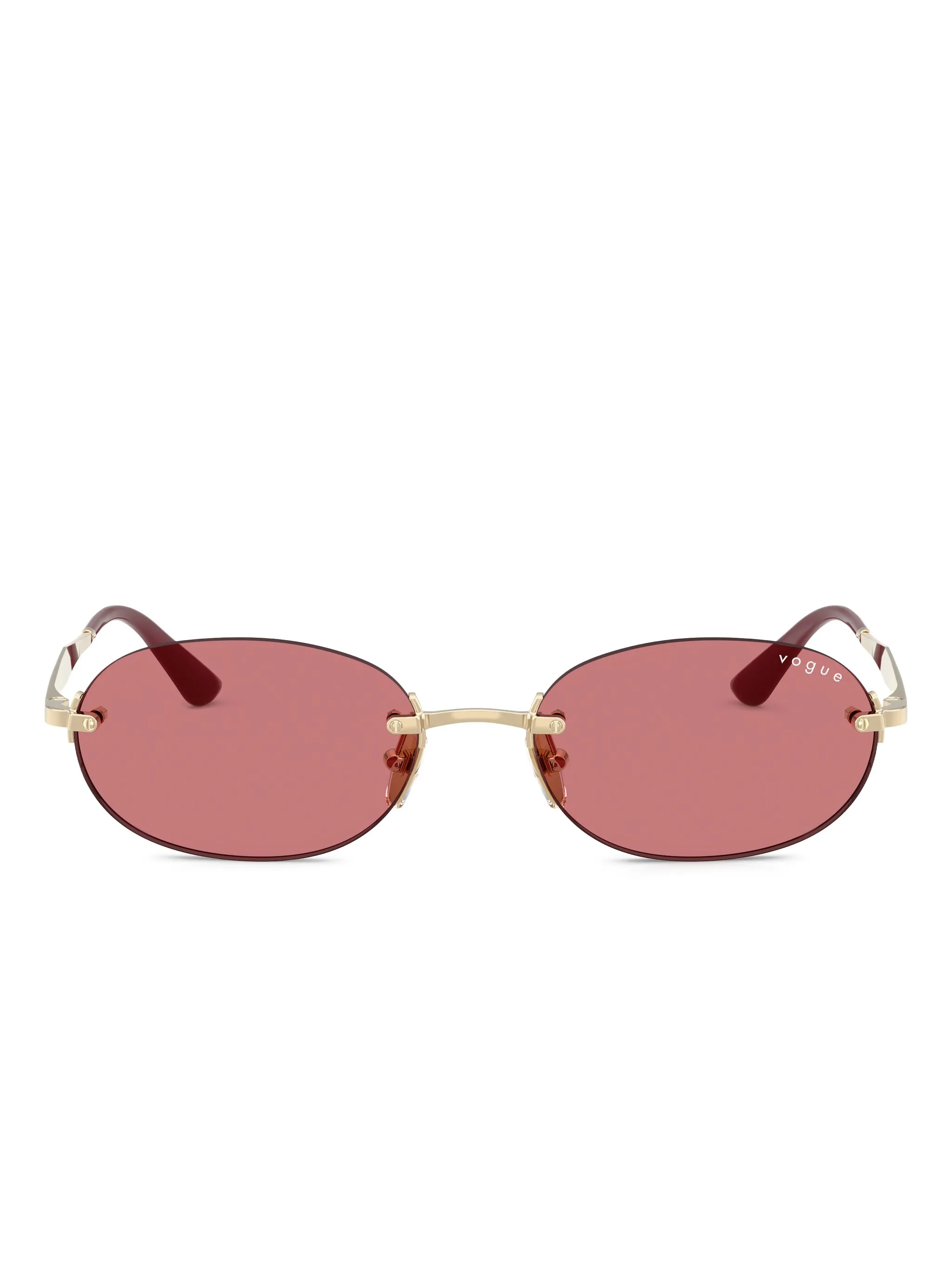 

Солнцезащитные очки в безободковой овальной оправе Vogue Eyewear, золотистый