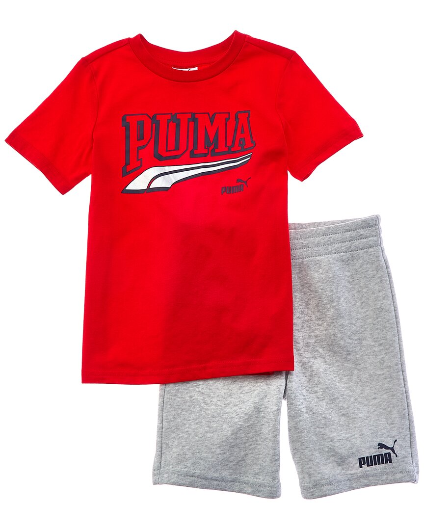 

Комплект из 2 предметов: футболка из джерси и флисовые шорты PUMA Puma, красный
