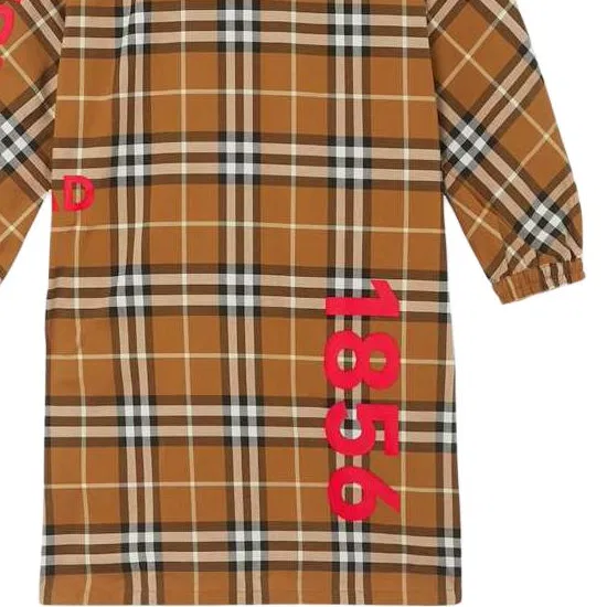 Платье детское с отложным воротником, средней длины Burberry, Brown — фото 4