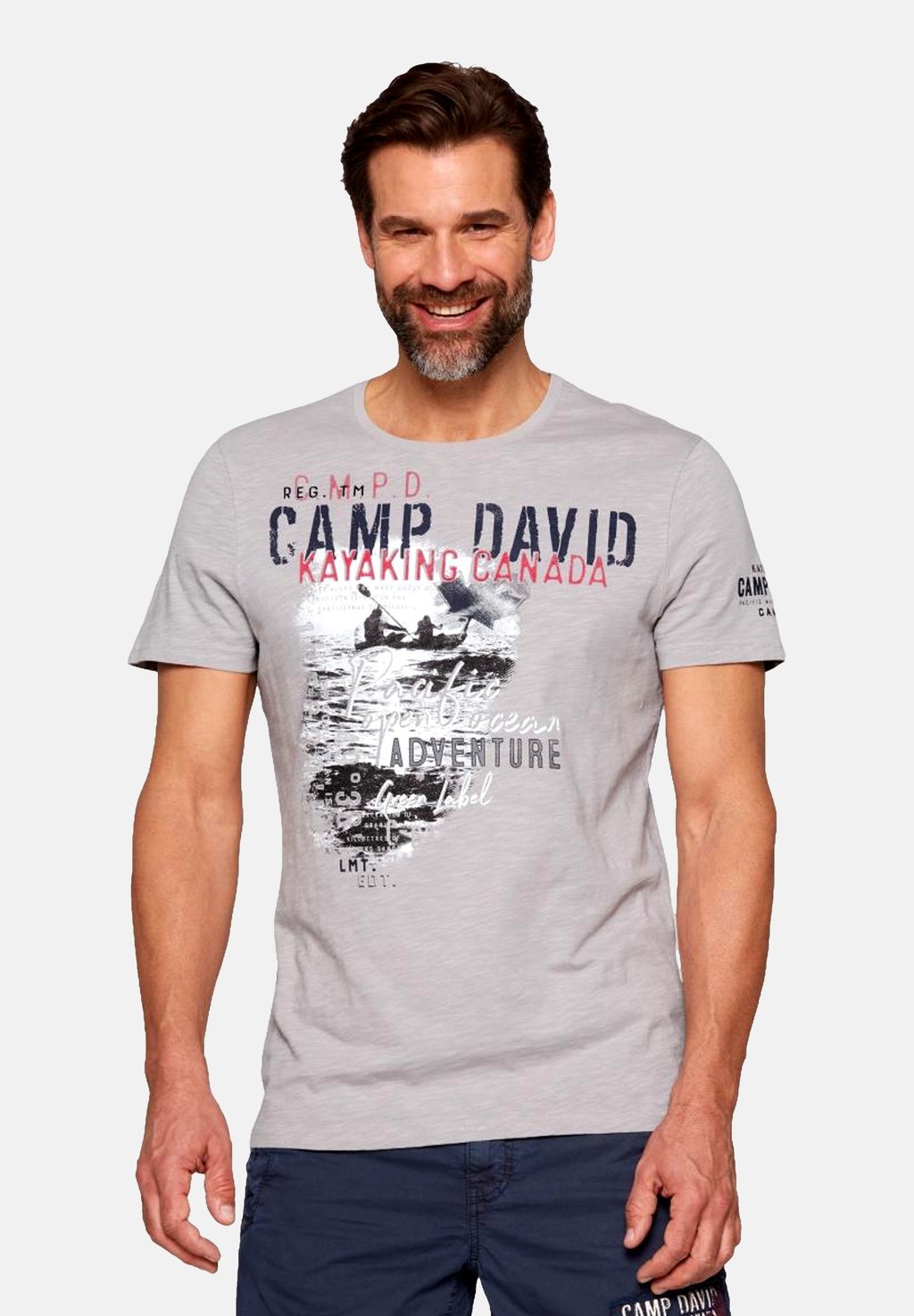 

Футболка с принтом KURZARM Camp David, серый