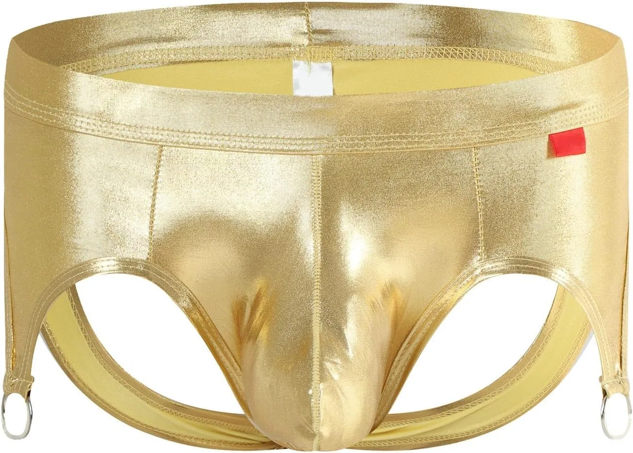 Боксеры кожаные с сеткой, Gold