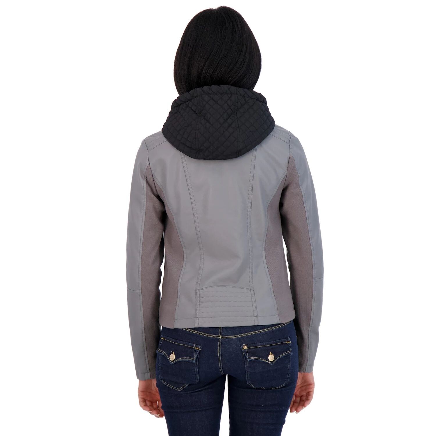 

Женская куртка из искусственной кожи с капюшоном Sebby Collection Sebby Collection, серый