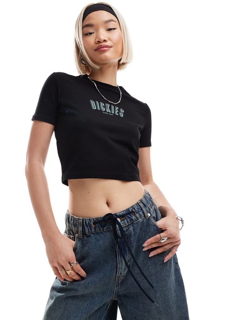 

Черная укороченная футболка Dickies Clarksville