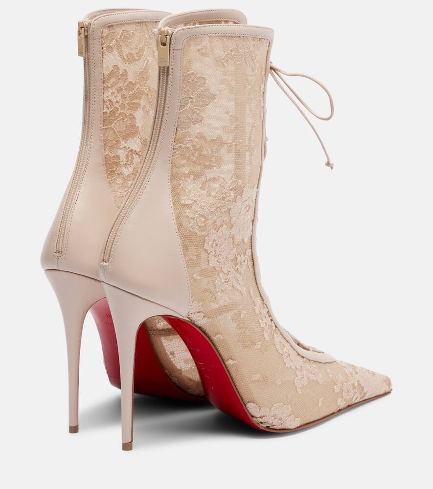 Кожаные ботинки KM 100 с кружевной отделкой Christian Louboutin, Pearl — фото 2