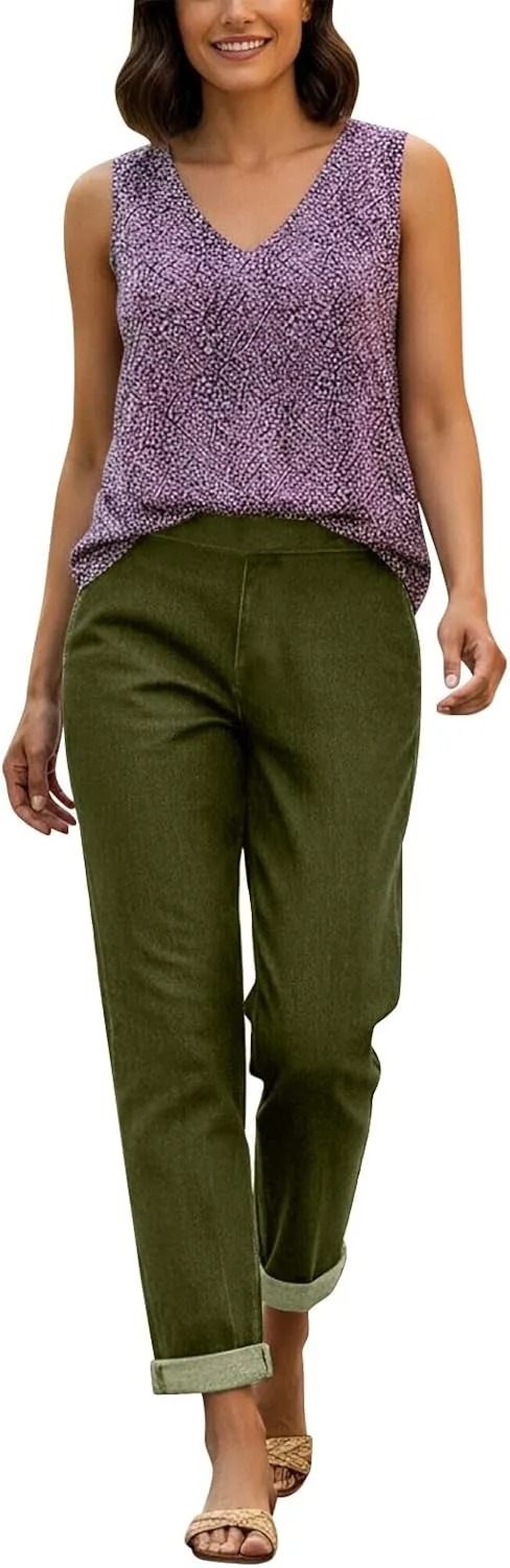 

Прямые джинсы для женщин Loose Elastic High Waisted Stretch HGps8w