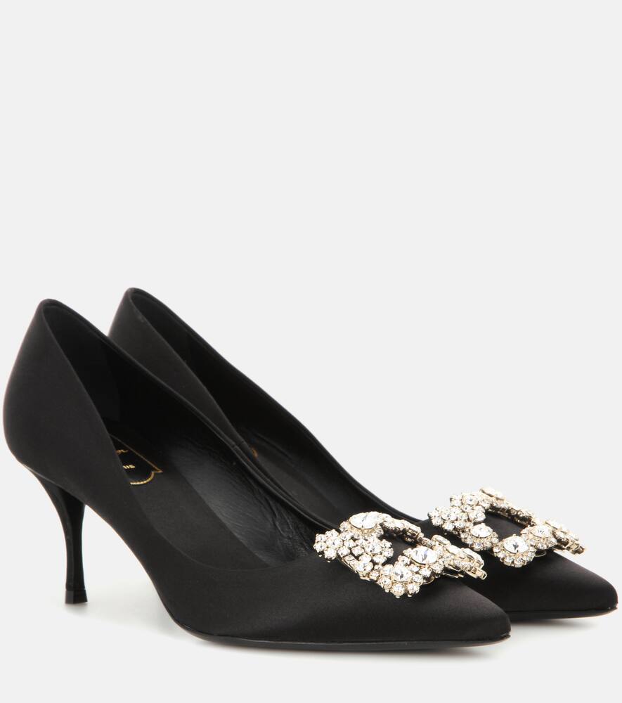 Туфли-лодочки из сатина с декором Roger Vivier
