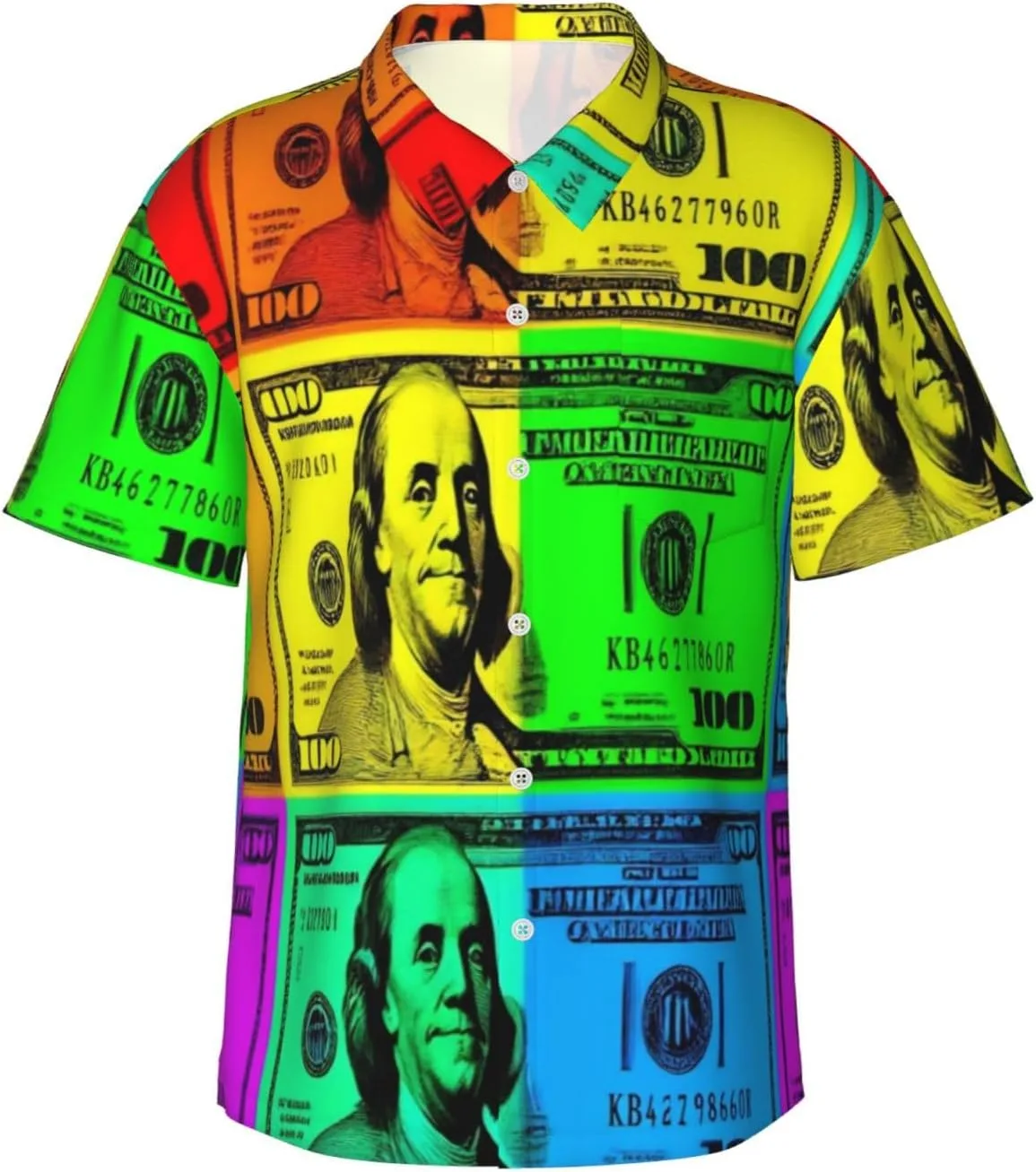 

Гавайская рубашка для мужчин с коротким рукавом и карманом WOEZKEX