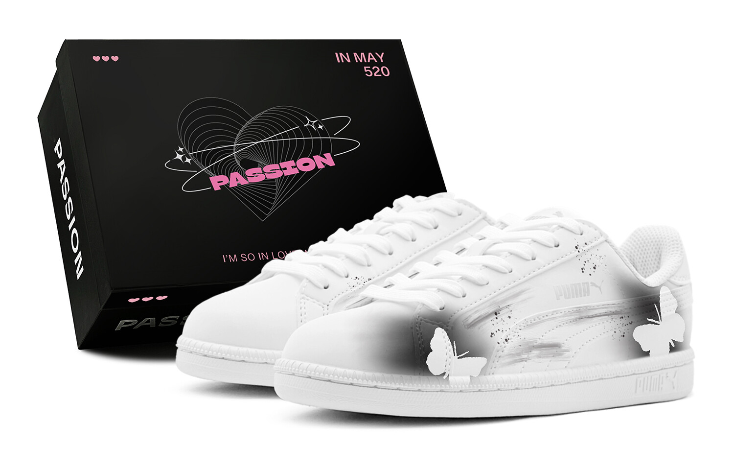 

Кроссовки Puma Smash Skateboarding Shoes Unisex Low-top White, черный