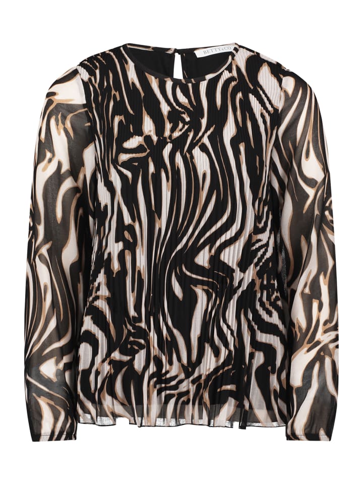 

Блузка без застежки со складками в цвете натуральный/черный BETTY & CO