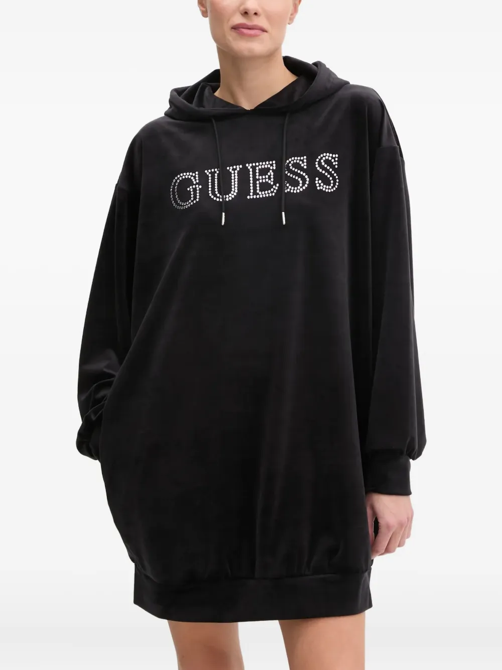 

Платье с кристаллами и капюшоном GUESS USA, черный