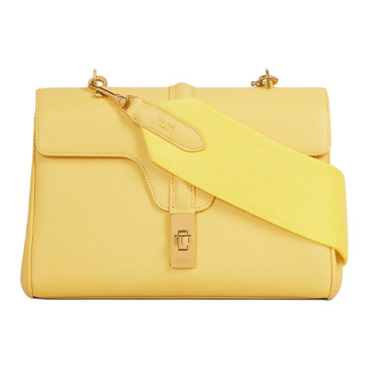 

CELINE 16 Мягкая зернистая телячья кожа сумка кросс-боди, женская наплечная сумка beech и bright yellow