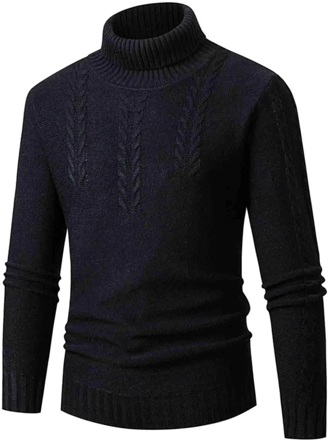 

Мужской водолазка-пуловер с длинным рукавом Slim Fit однотонный свитер с витой вязкой