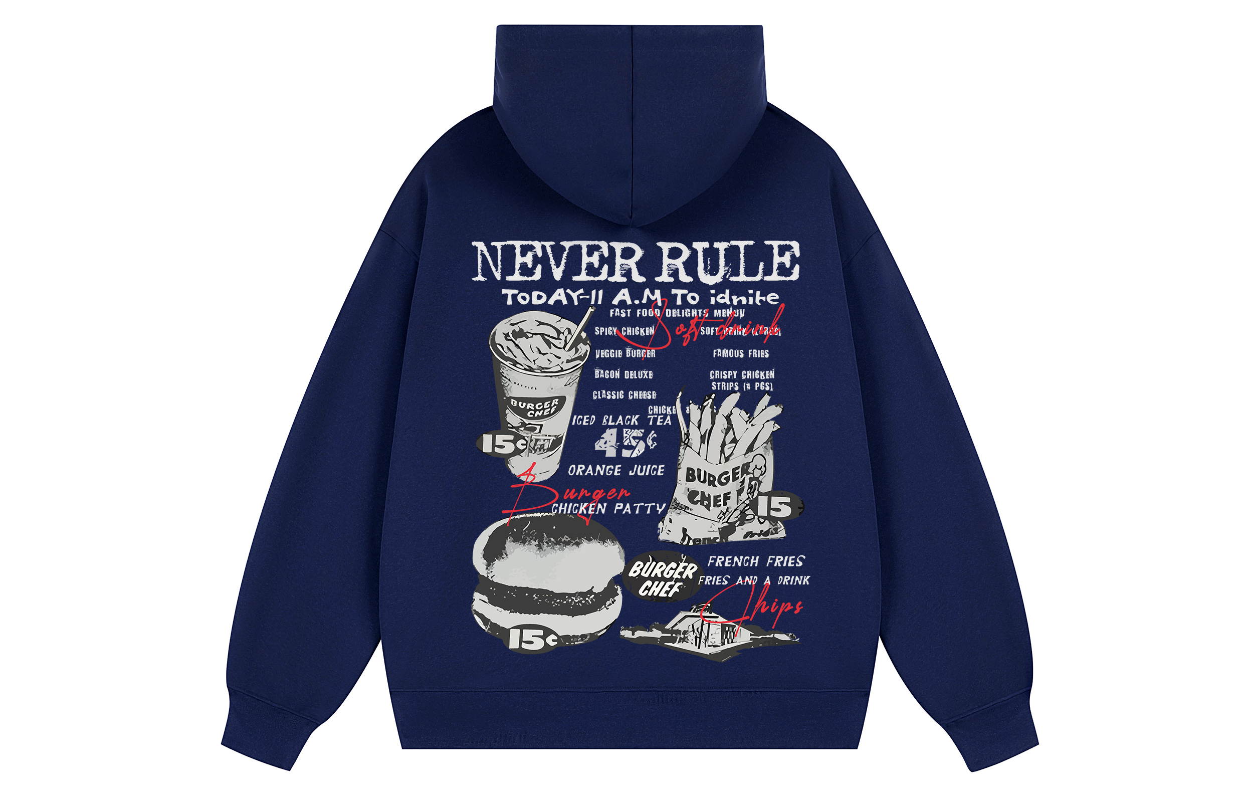 

Толстовка Unisex Hooded Moderate Others NEVER RULE, темно-синий