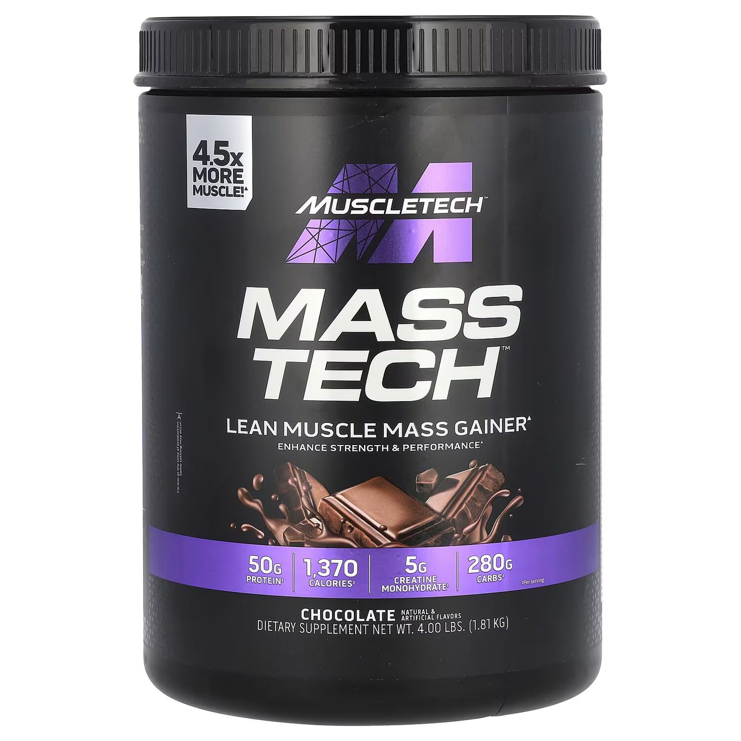 

Mass Tech, средство для набора мышечной массы, шоколад, 4 фунта (1,81 кг) Muscletech