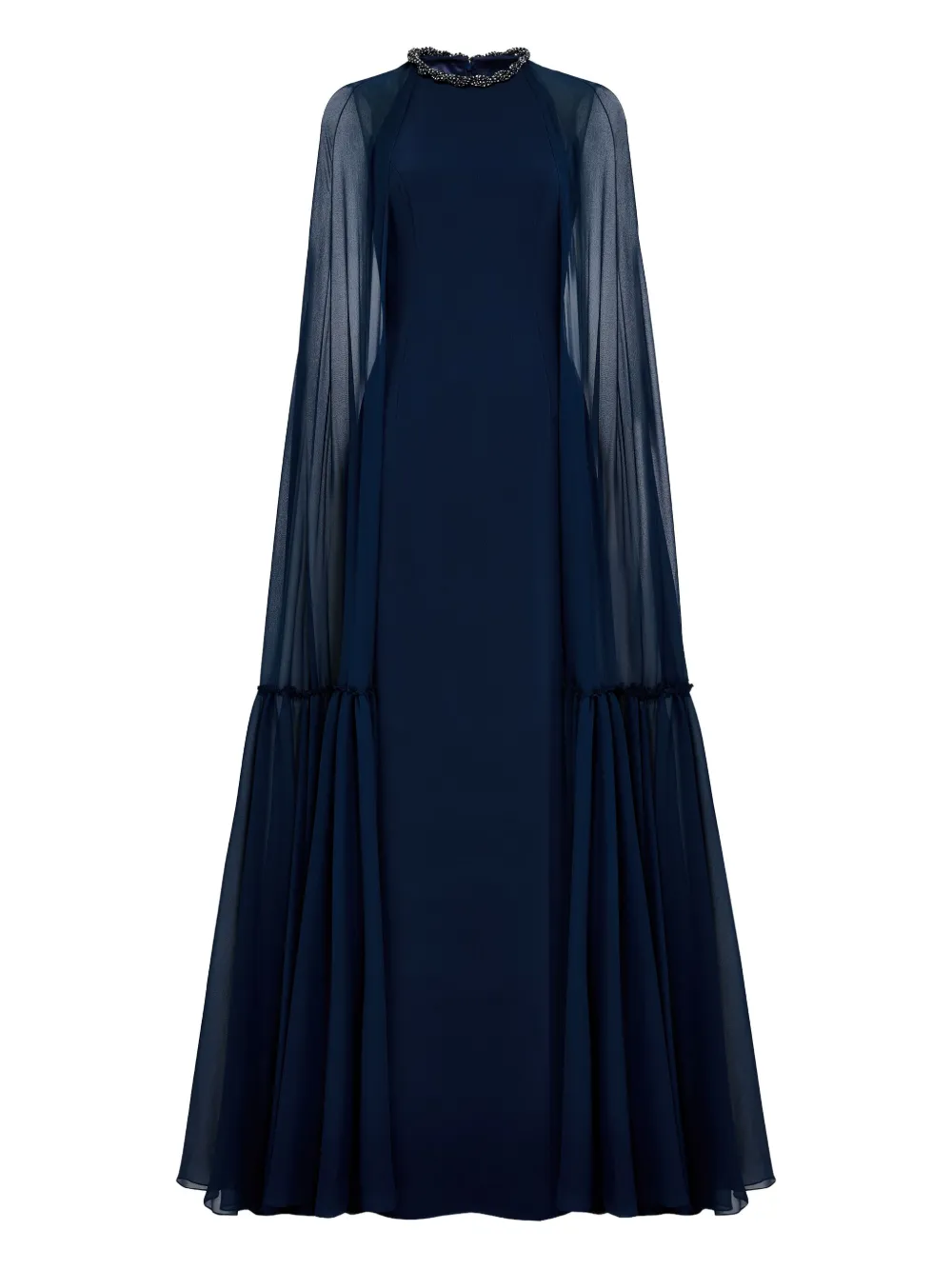

Платье макси с кейпом Jenny Packham, синий