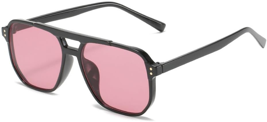 

Ретро-солнцезащитные очки с двойной перемычкой для женщин, модные сине-оранжевые градиентные оттенки, защита от ультрафиолета UV400 для мужчин HVTVTLA, Black Purple Red