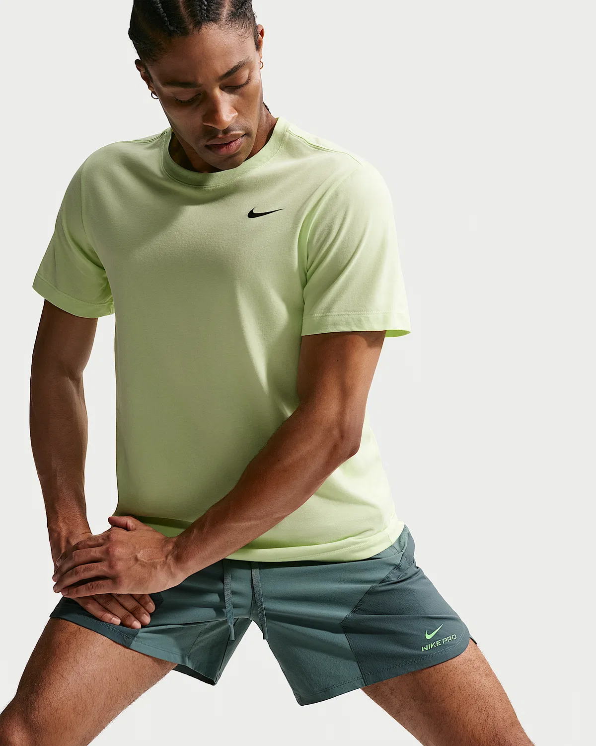 Мужские шорты Nike Pro Training Dri-FIT ADV 6", Mineral Slate/Faded Spruce/Green Strike — фото 4