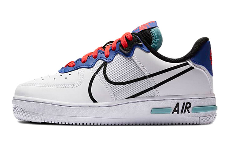 Кроссовки Nike Air Force 1 React White Astronomy Blue Laser Crimson GS