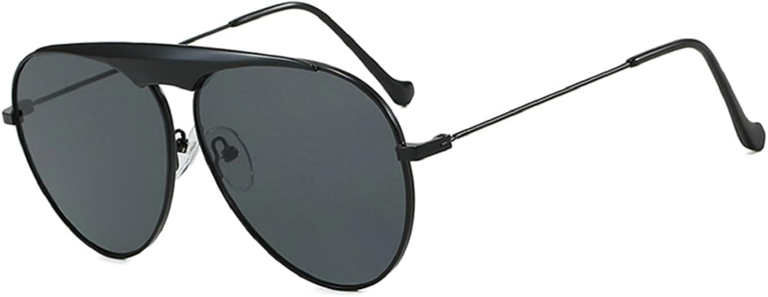 

Дизайнерские солнцезащитные очки-пилот большого размера в стиле 70-х для женщин. Модные черные солнцезащитные очки с металлической оправой, защита от УФ-излучения mincl, C5