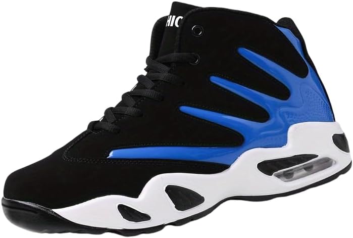 

Мужские баскетбольные кроссовки, комфортные высокие дышащие с противоскользящей подошвой, амортизирующие, на шнуровке, для тренировок, бега и прогулок Hoalox, синий