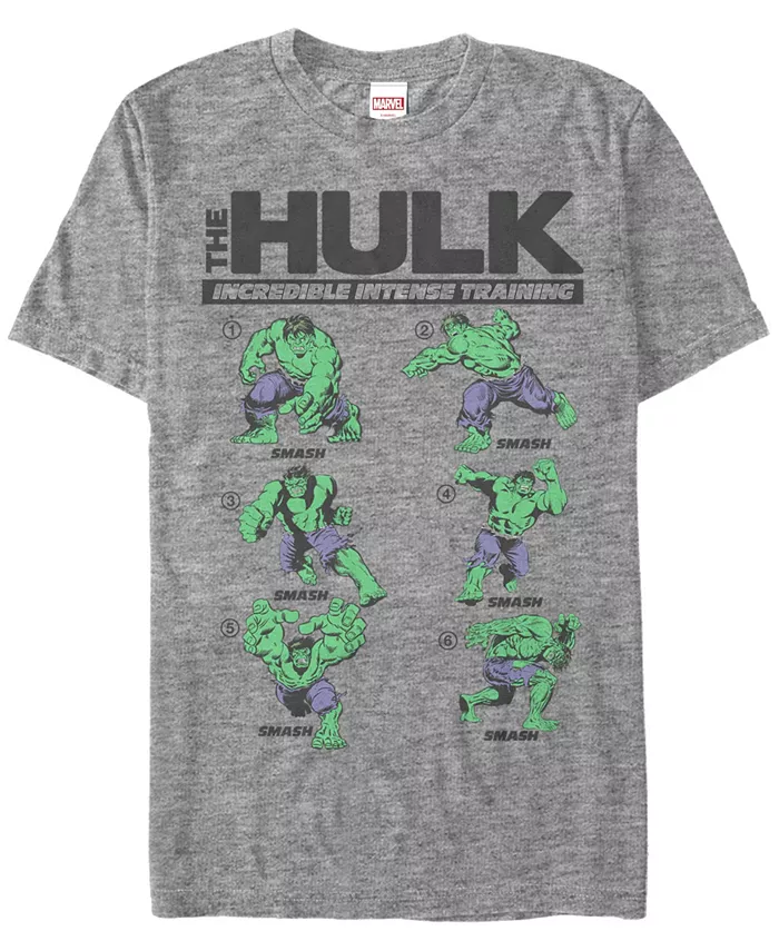 

Футболка с коротким рукавом Marvel Men's Comic Collection The Hulk Intense Training Fifth Sun, серый