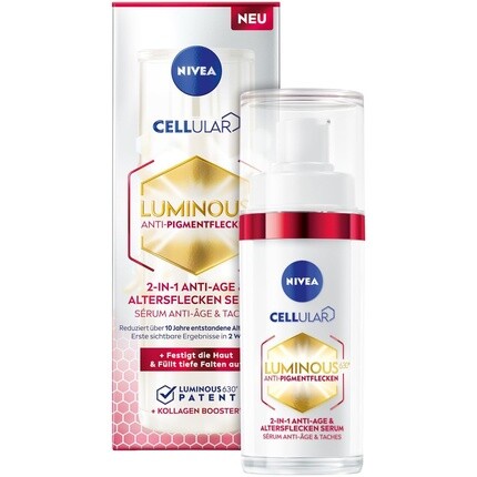 

Cellular Luminous 630 Антивозрастная сыворотка 2в1 от пигментных пятен и морщин 30мл Nivea