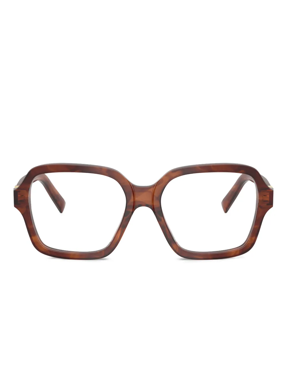 

Очки с геометрической оправой Miu Miu, коричневый